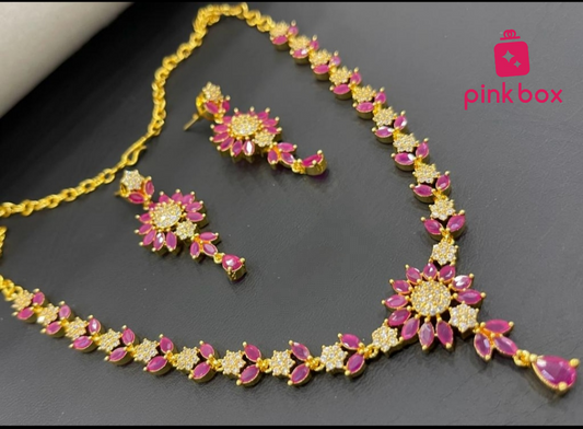 Zircon Necklace with Ruby's