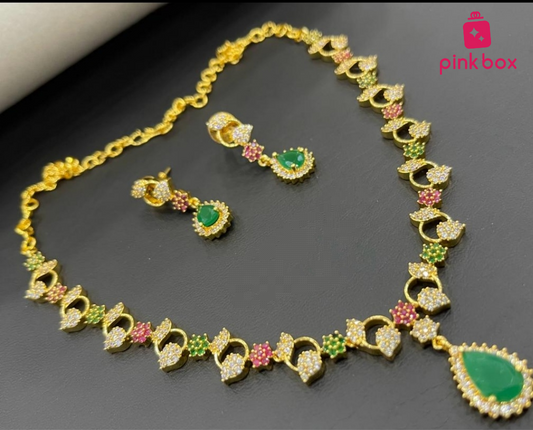 Beautiful Necklace with Zircon Stones