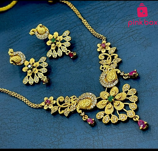 Nakshi Necklace with Beautiful✨✨ Peacock🦚🦚 and Flower Design