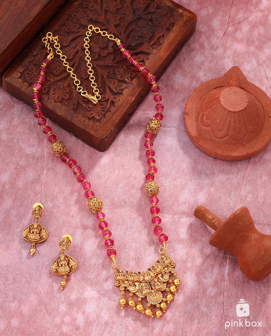Mala with Lakshmi devi pendant