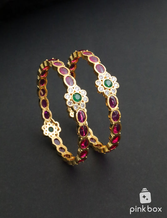 CZ Bangles with Beautiful pink stones